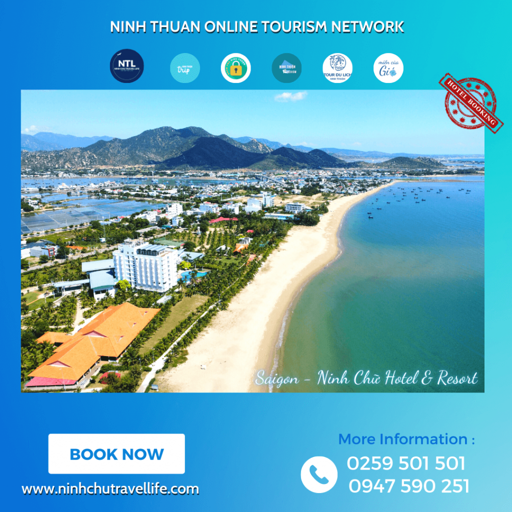 Toàn cảnh Sài Gòn Ninh Chữ Hotel & Resort trên bãi biển Ninh Chữ. Ảnh: AD